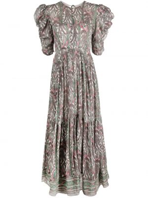 Sukienka długa z nadrukiem z wzorem paisley Isabel Marant biała