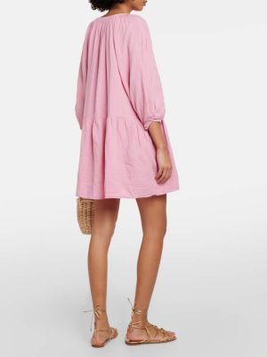 Mini vestido de terciopelo‏‏‎ de gasa de algodón Velvet rosa