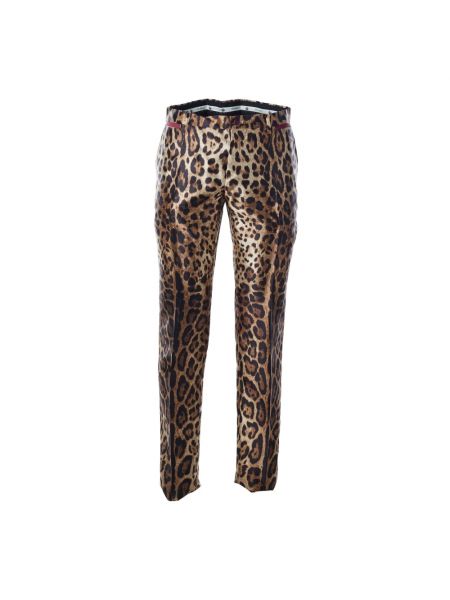 Obcisłe spodnie z nadrukiem z nadrukiem zwierzęcym Dolce And Gabbana
