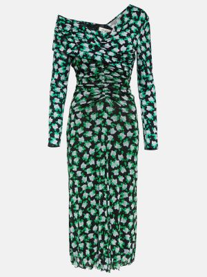 Миди рокля на точки Diane Von Furstenberg зелено