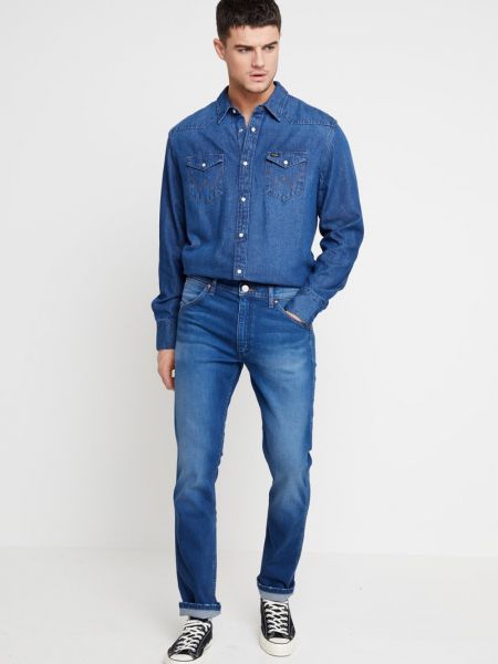 Proste jeansy Wrangler niebieskie