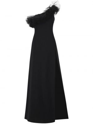 Вечерна рокля с волани Giambattista Valli черно