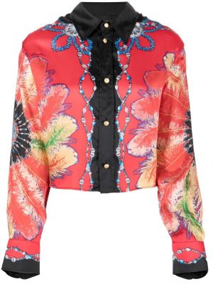 Trykt floral skjorte Just Cavalli svart