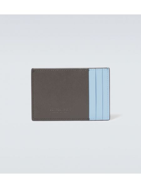 Kožená peněženka Bottega Veneta šedá