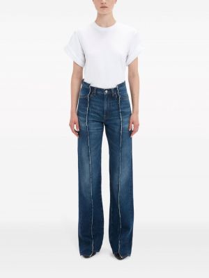 Asymmetrische straight jeans Victoria Beckham blau
