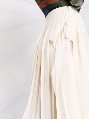 Spódnica midi asymetryczna plisowana Mm6 Maison Margiela biała
