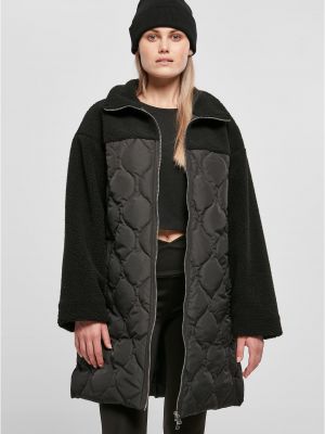 Oversized prešívaný kabát Uc Curvy čierna