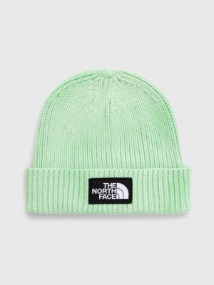Dzianinowa czapka bawełniana The North Face zielona