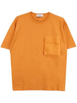 Памучна тениска с джобове Stone Island оранжево
