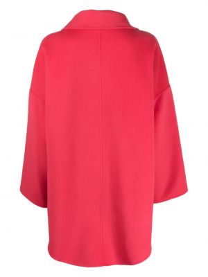 Vlněný kabát na zip Seventy růžový