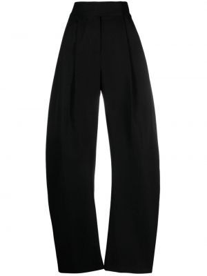 Pantalon taille haute en laine The Attico noir
