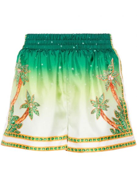 Shorts en satin Casablanca vert