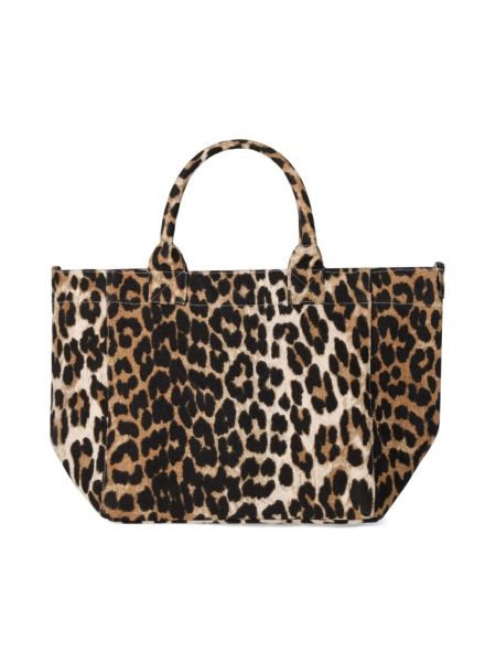 Bolso shopper con estampado leopardo Ganni
