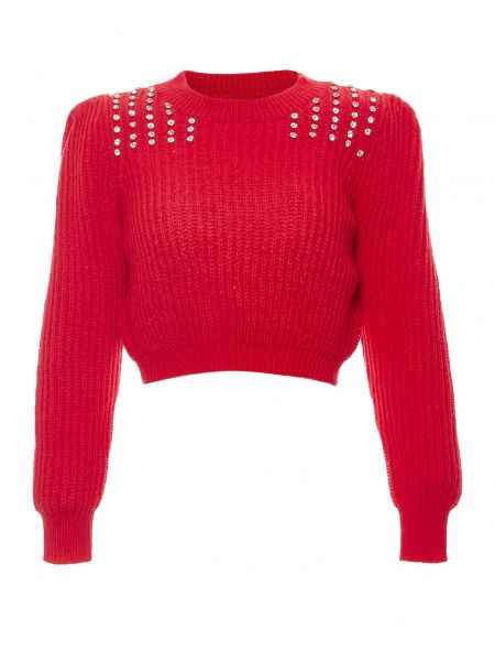 Priehľadný sveter Faina červená
