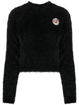 Džemperis ar ziediem Moschino melns