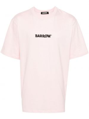 Koszulka bawełniana z nadrukiem Barrow różowa