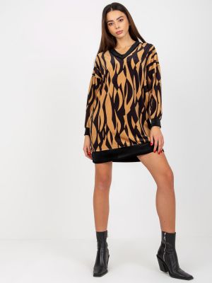 Obleka iz pliša z leopardjim vzorcem Fashionhunters