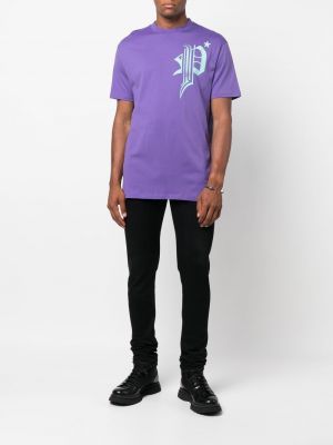 Raštuotas marškinėliai Philipp Plein violetinė