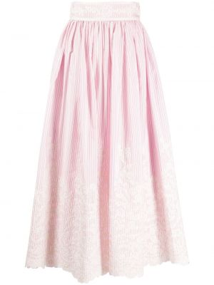 Kvetinová pruhovaná bavlnená sukňa Elie Saab