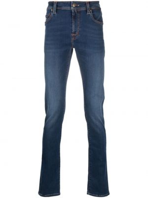 Skinny fit džínsy s nízkym pásom Sartoria Tramarossa modrá
