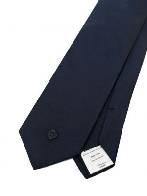 Cravate brodée en soie Lardini bleu
