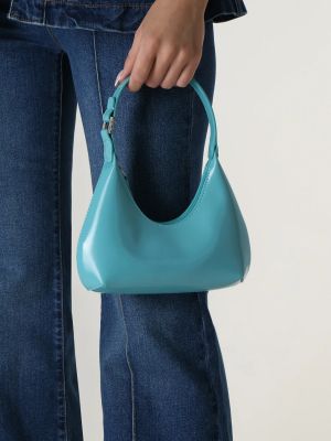 Кожаная сумка By Far голубая