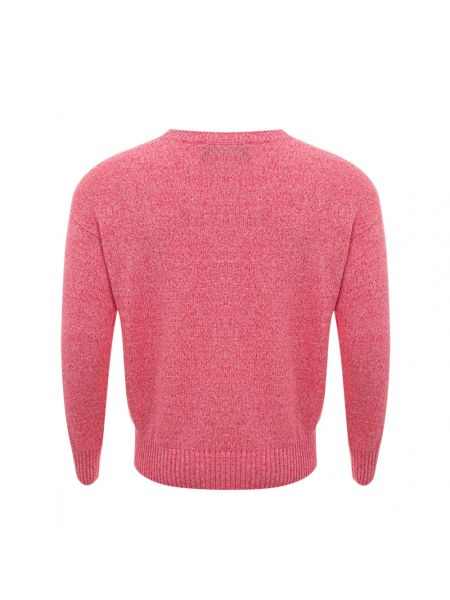 Sweter bawełniany z okrągłym dekoltem Gran Sasso różowy