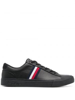 Blonder stripete snøring sneakers Tommy Hilfiger svart