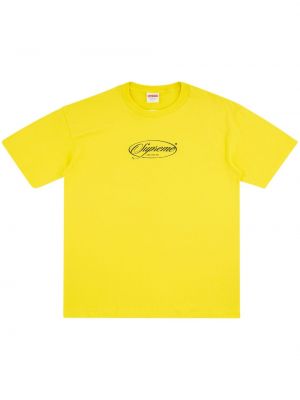 Bavlnené tričko Supreme žltá