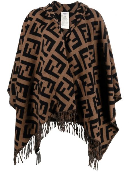 Kashmir poncho Fendi ruskea