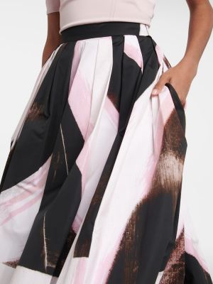 Βαμβακερή midi φούστα με σχέδιο Alexander Mcqueen μαύρο