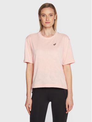 Tričko relaxed fit Asics růžové