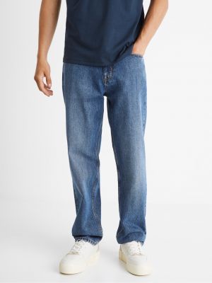 Voľné priliehavé džínsy s rovným strihom Celio modrá