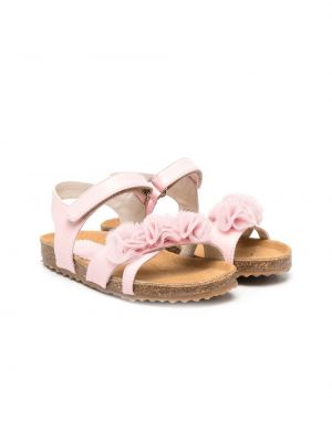 Sandali a fiori a punta appuntita con punta aperta Il Gufo rosa