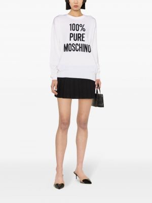 Pull avec imprimé slogan en tricot Moschino