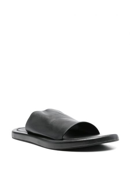 Kožené sandály s otevřenou špičkou Balenciaga černé