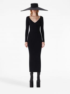 Vakarinė suknelė v formos iškirpte Nina Ricci juoda