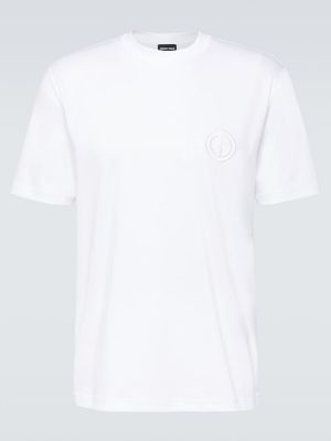 Camiseta de algodón de tela jersey Giorgio Armani blanco