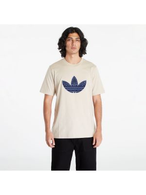 Tričko s krátkými rukávy s aplikacemi Adidas Originals béžové