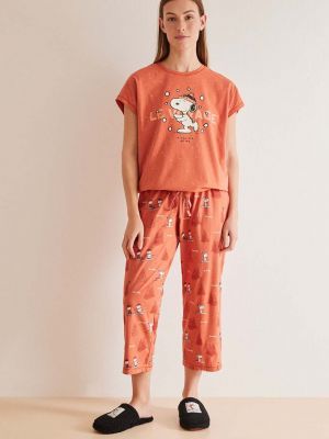 Pomarańczowa piżama bawełniana Women'secret