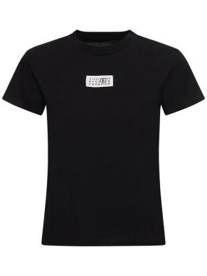 Camiseta de algodón Mm6 Maison Margiela negro