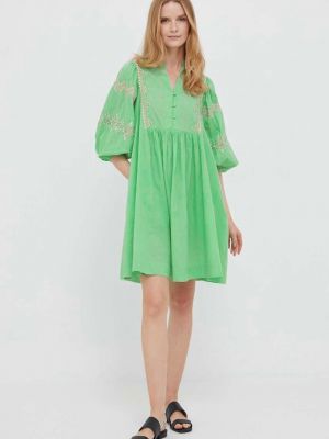 Sukienka mini bawełniana Rich & Royal zielona