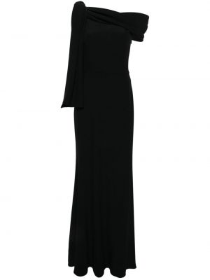 Večernja haljina s draperijom Alexander Mcqueen crna