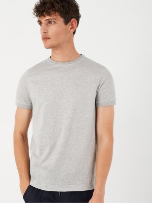 Camiseta de algodón jaspeada Roberto Verino gris
