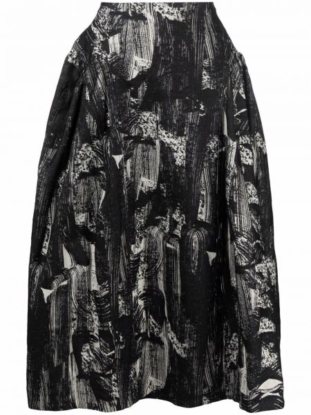 Falda larga con estampado con estampado abstracto Henrik Vibskov negro
