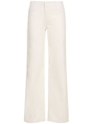 Bavlnené džínsy s rovným strihom s vysokým pásom Christopher Esber biela