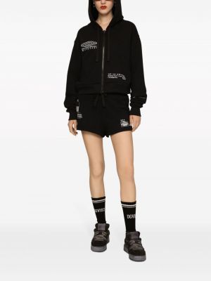 Raštuotas medvilninis džemperis su gobtuvu Dolce & Gabbana Dg Vibe juoda