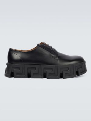 Кожени обувки в стил дерби Versace черно