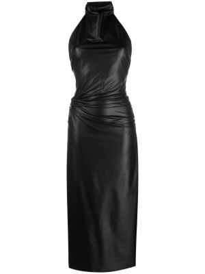 Kožené večerné šaty 1017 Alyx 9sm čierna