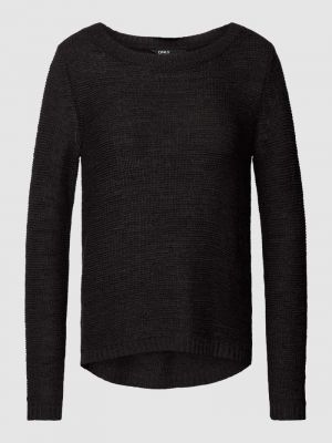 Dzianinowy sweter z okrągłym dekoltem Only czarny
